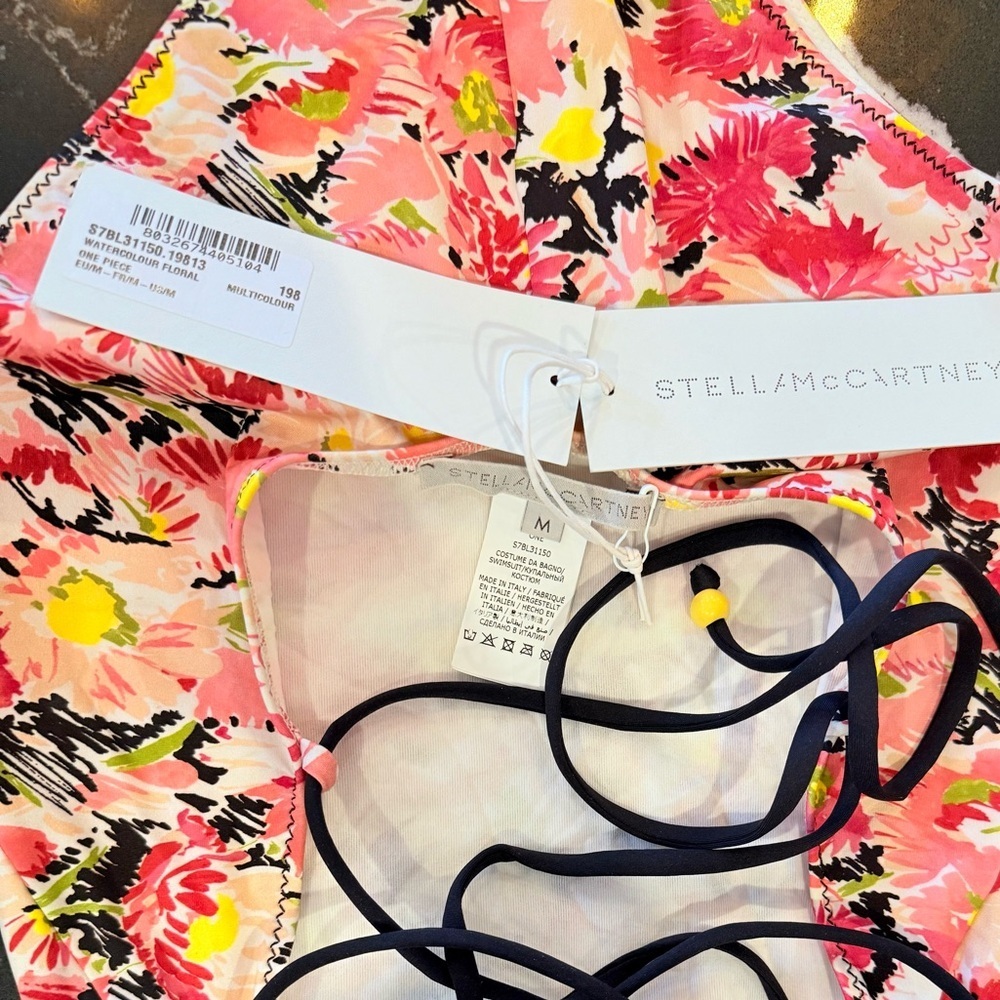 Stella McCartney Pink Floral One Piece Swimsuit NWT - Picture 11 of 16